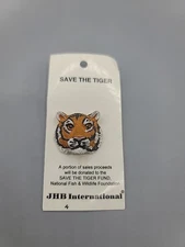 Save The Tiger Hand Painted Tiger Face Plastic Button JHB International