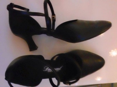 Diamant Tanzschuhe Gr. 6 39 schwarz geschlossen Barockabsatz 5,5 cm Leder