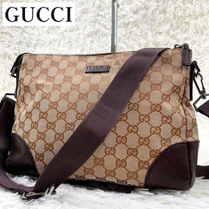 Sac bandoulière Gucci Gg toile marron avec rangement