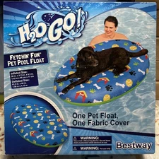 H2O GO! Dog Inflatable Pool Float Removable Fabric Cover Fur Friendly New In Box