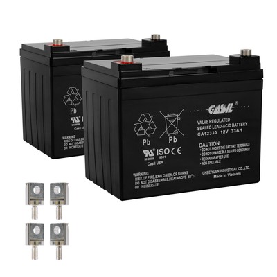 2 Pack CASIL 12v 33ah for 35ah Wilderness Tarpon 100 Kayak Trolling Motor Batt