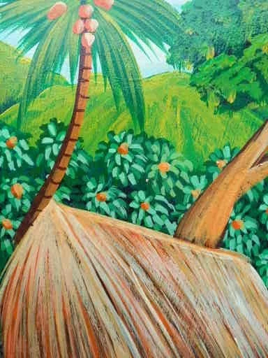 TABLEAU Art Naif HAITI Original - Photo 2/2