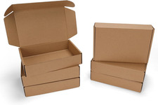 PHAREGE 9X6X2 Inch Shipping Boxes 6 Pack Brown, Tab Lock Tuck Top Mailer Boxes f