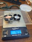 925 Sterling Silver Jewelry Set Necklace & Ring Black/Silver Oval White Detail — photo 2
