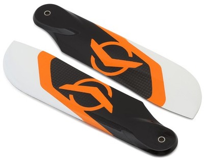 Azure Power 115mm Carbon Fiber Tail Blade Set (Orange/White) [AZW116115]