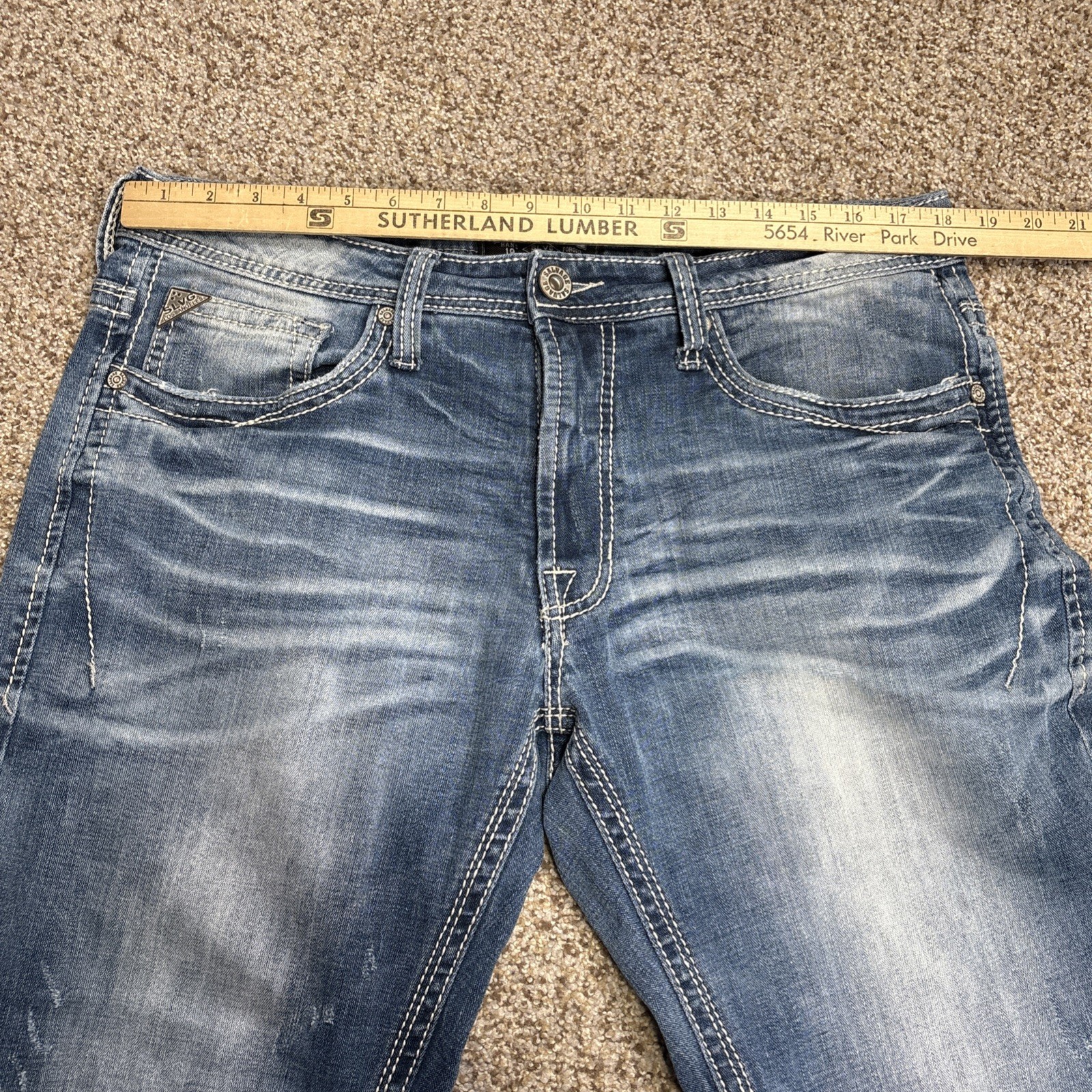 Buckle Salvage Jeans Mens 34S Mayhem Bootcut Medium Acid Wash Fits 36 X 30 - View 7