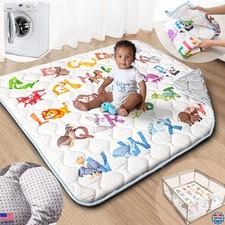 Deluxe Baby Play Mat 50x50 - Soft Touch Anti-Slip, Machine Washable Crawling Mat