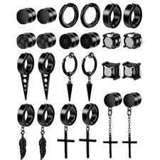 12 Pairs Men Women Stainless Steel Magnetic Stud Earrings Non Piercing Clip on