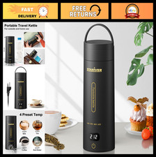 Portable Electric Kettle for Travel - 304 Stainless Steel, 4 Temp Settings, Auto