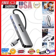 USB C Hub HDMI Adapter for Monitor, 7 in 1 USB C Docking Station with 4K HDMI...