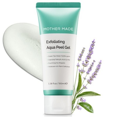 MOTHER MADE LHA Green Tea Peel Gel, Deep Pore Face Exfoliator, Vegan 100ml