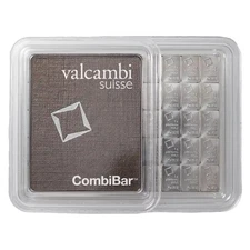 50 x 1 gram Platinum Valcambi CombiBar™ with Assay Card