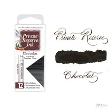 Pk/12 Private Reserve Fountain Pen Ink Cartridges, Chocolat