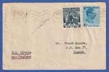 Romania 1939 Mi. No. 544 and 573 on cover from SIBIU to Tsumeb SWA