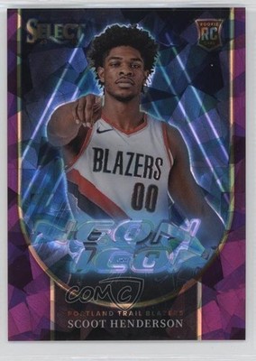 2023 Panini Select Purple Cracked Ice Prizm 3/75 Scoot Henderson Rookie RC 0j99