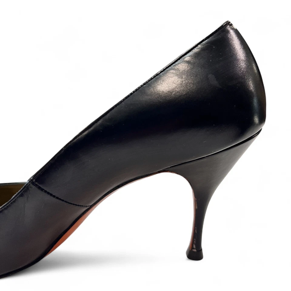 Tacones de cuero negros Martinica vintage | Zapatos de salón punta puntiaguda años 50 60 | Talla 7,5N Foto 4 de 4