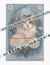 1000 piece jigsaw puzzle Winter Floral Cat fantasy feline country