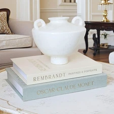 Modern Decorative Books Box - Coffee Table Books Decor - Set of 2 Linen Fake ...