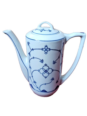 KAHLA Porzellan Kaffeekanne / Teekanne ''Blau Saks'', indisch Blau,  Top