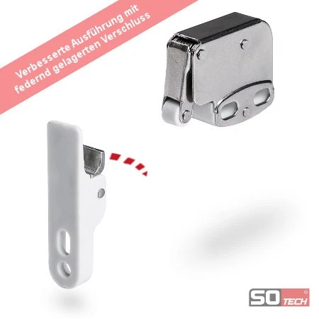 Federschnäpper Türschnapper Druckschnapper Mini-Latch mit Halteplatte - Bild 4 von 4
