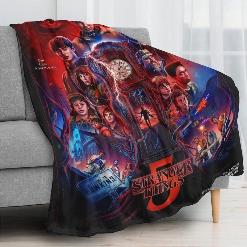 Flannel Blanket Soft Cozy Iconic Clock Full Cast Fan Gift