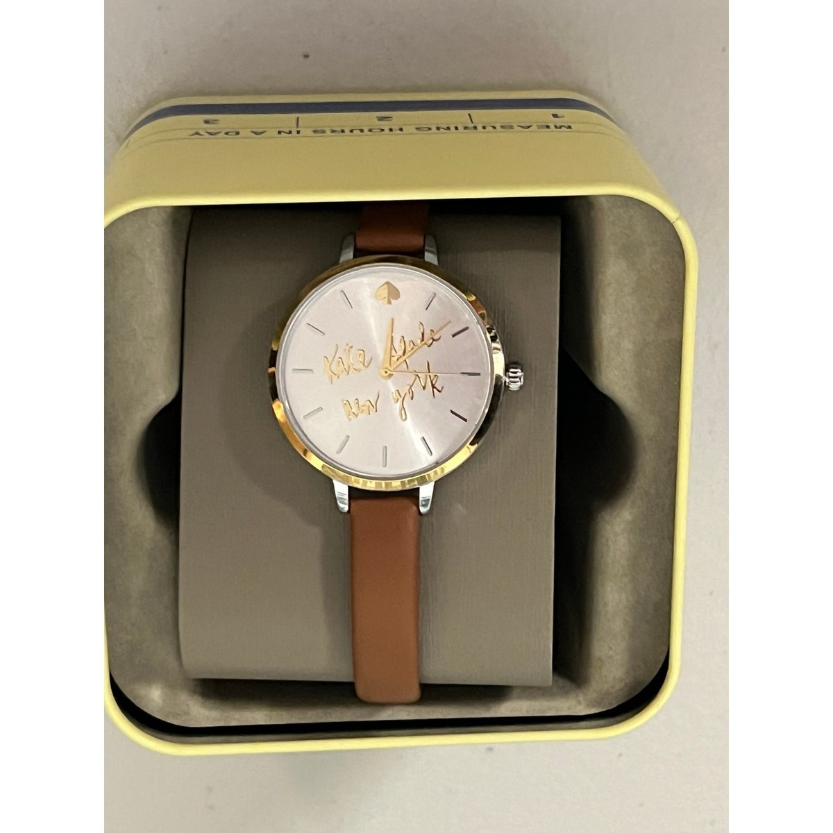 Kate Spade New York KSW9047 Metro Three-Hand Brown Leather Watch