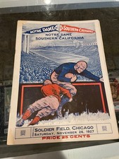 11/26 1927 NOTRE DAME VS. SO CAL SOLDIER FIELD VERY RARE PROGRAM KNUTE ROCKNE