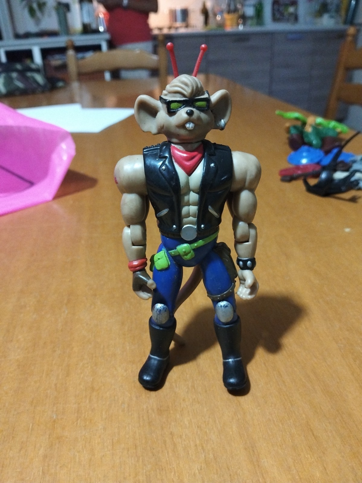 Vintage 1993 Biker Mice From Mars THROTTLE Action Figure Galoob Usato P-2