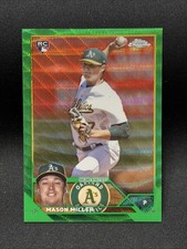 2023 Topps Chrome Update Mason Miller RC Green Wave /99 Color Match - Athletics