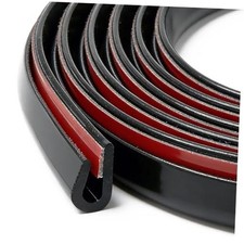 Self-Adhesive Car Door Edge Guards - U Channel Rubber Trim - 10Feet Black
