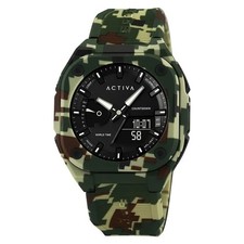 Activa X Invicta Men's Digital/Analog Watch 44.8mm Green Camo NEW ACW2328-003