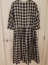 Vintage Large 1960s Black & White Checked Fit & Flare Dress