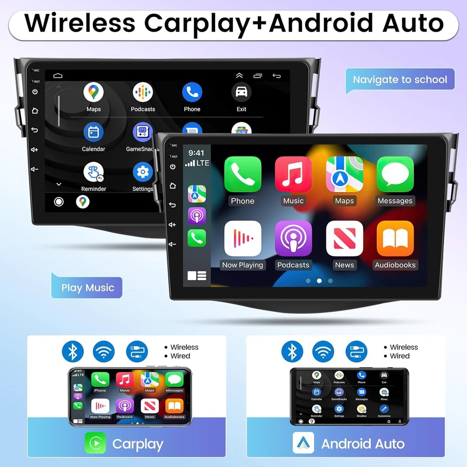 For Toyota RAV4 2007-2012 Apple Carplay Android Car GPS Radio Stereo Player JBL Foto 3 de 4