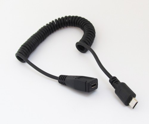 10x 30cm Micro USB 5P 2.0 Male to Female Extension Spring Retractable Data Cable - Picture 3 of 4