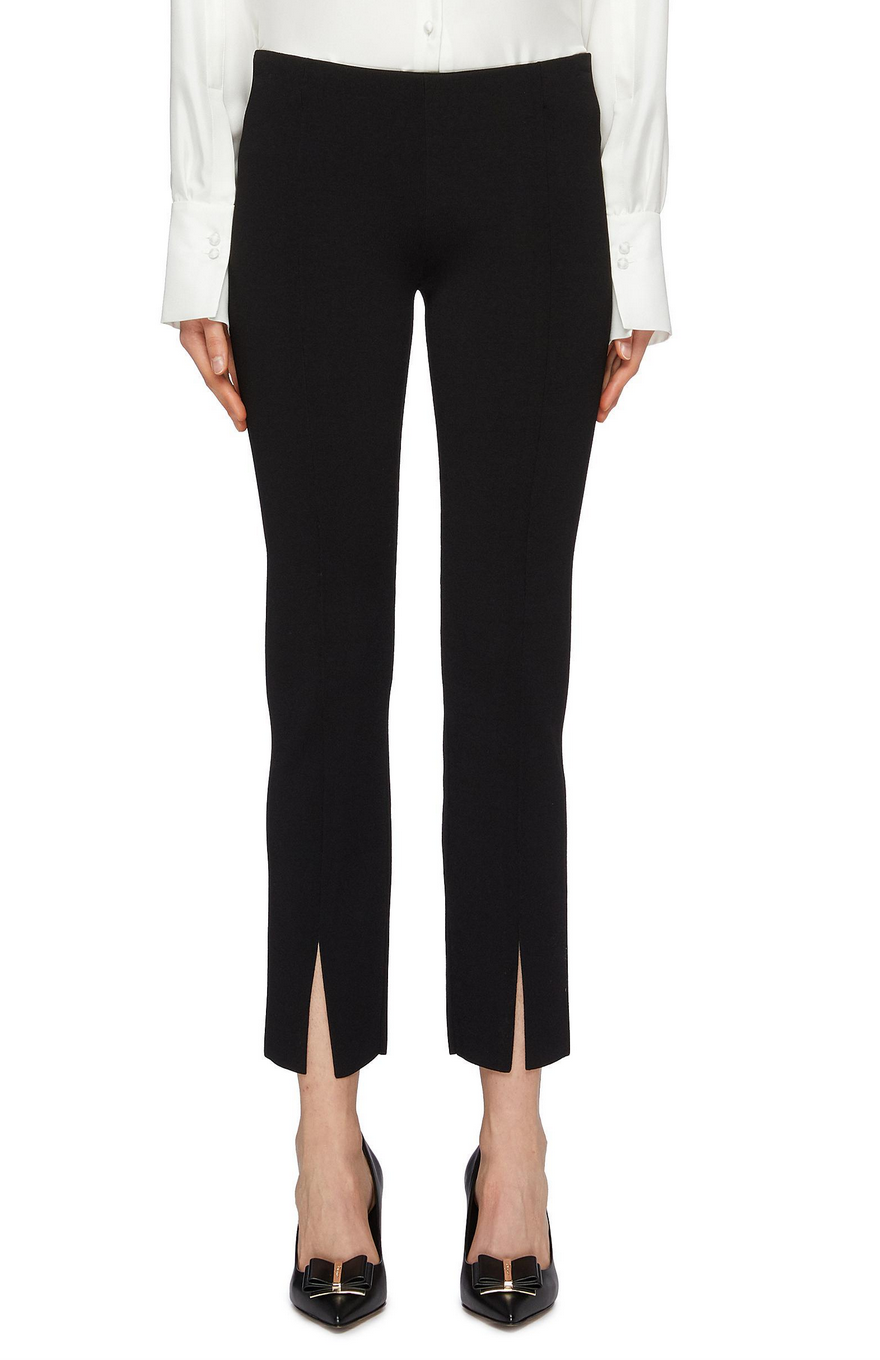 FILA Pantaloni in crepe The Row Thilde gamba dritta alla caviglia neri nuovi $590 taglia XS