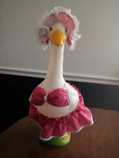 Goose clothes outfit - Pink with white dots bikini w/bonnet for lg 24-27goose