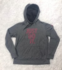 Nike Dri Fit JDI Just Do It Womens Hoodie Size M Medium Gray Pink Sweatshirt EUC