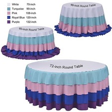 Tablecloth Polyester Round 90" By Broward Linens Variety of Colors