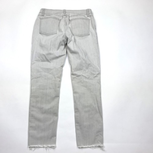 Eileen Fisher Cropped Fringe Hem Jeans Gray Organic Cotton Blend Women 6 - Picture 2 of 5