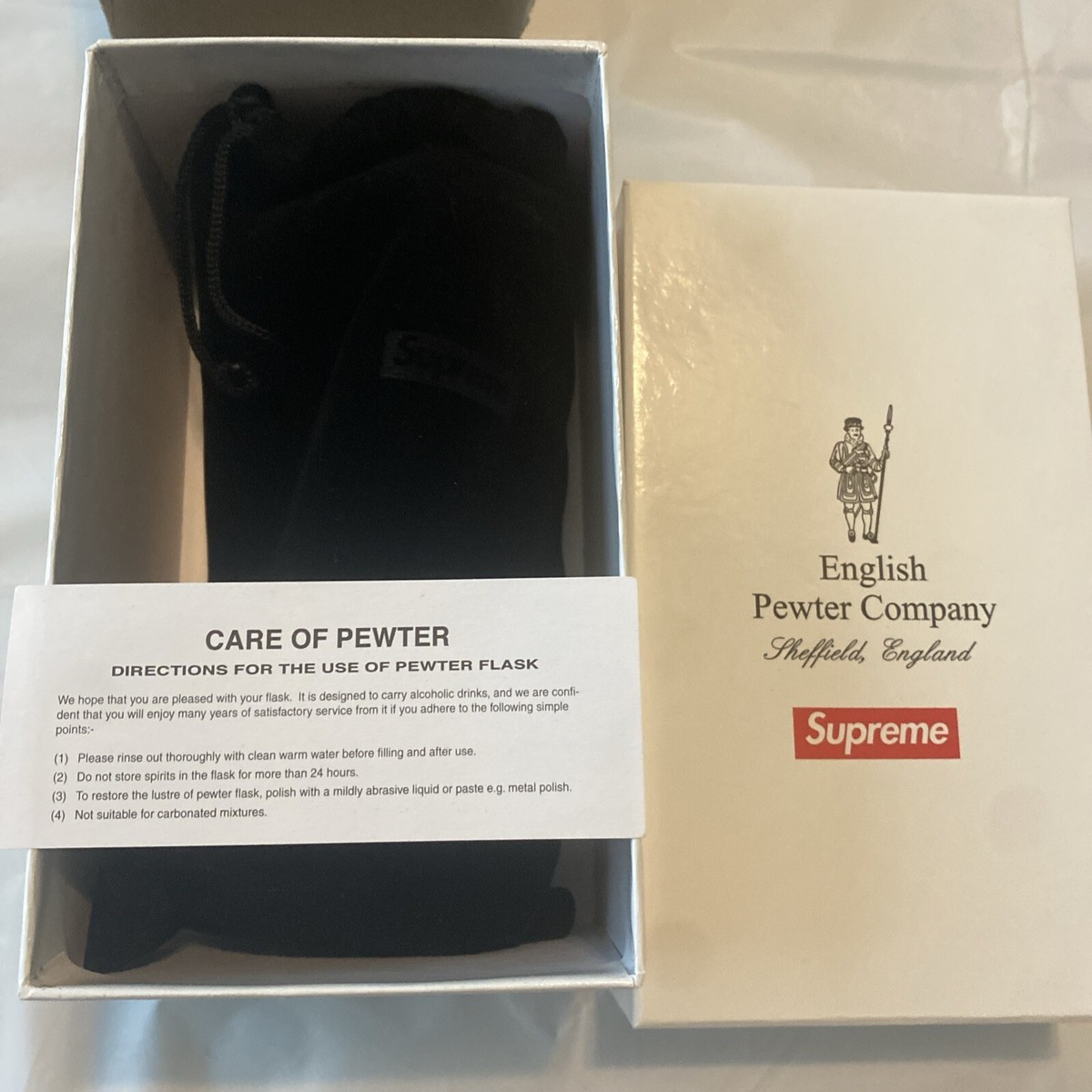 Supreme New York SS18A38 English Pewter Company Bullet Flask | eBay