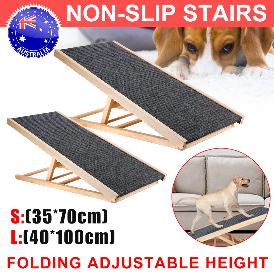 Foldable Dog Pet Ramp Adjustable Height Dogs Stairs for Bed Sofa Car 70cm/100cm - image 3 of 4