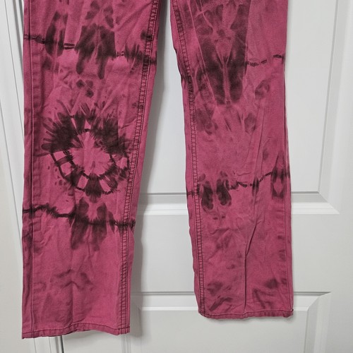 Akademiks Jeans Girls 14 (26x28) Pink Purple Tie Dye Straight Barbiecore Y2K - Picture 3 of 11