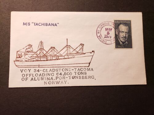 Schiff M/S TACHIBANA Marineabdeckung 1979 TONSBERG, NORWEGEN Siegel Tacoma, Waschen - Bild 1 von 2