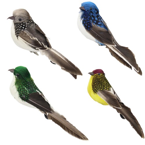4 X Artificial Bird Vividly FeatherTit Craft Birds Emulation Decoration Bird