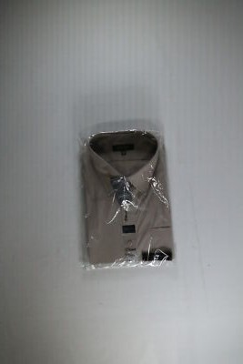 Men's Angelo Rossi Beige Button Down Shirt Size 17.5 34/35 NEW