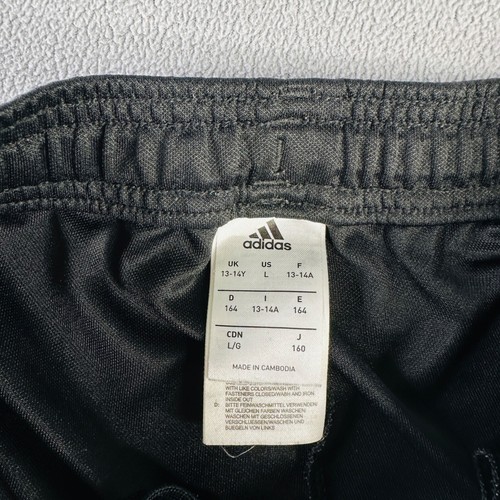 Adidas Athletic Pants Youth Large Tapered #19 Active Black Stretch - Picture 7 of 16