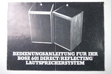 Bose 601 Direct Reflecting Lautsprechersystem Bedienungsanleitung To-4409