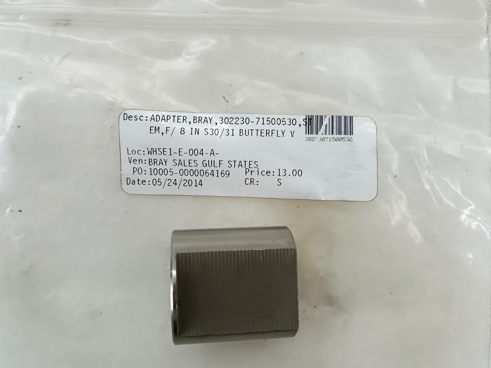 BRAY 30223071500530 STEM ADAPTER SLEEVE FOR 8 IN 30/31 BUTTERFLY VALVE eBay