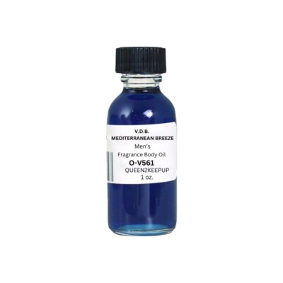 V.D.B. Mediterranean Breeze (Men) Body Oil 1 oz Fragrance All Natural Scent