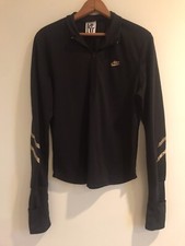 Vintage Nike 80's Black Track Jacket Sz Medium Made In USA Small Front Zip READ